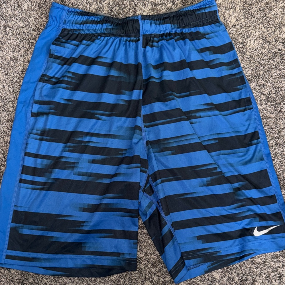 Nike Striped Blue and Black Shorts